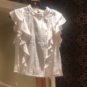 White top with ruffle